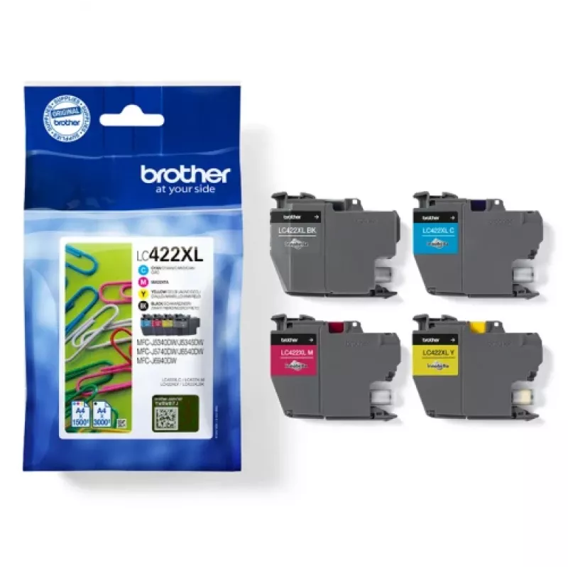 Brata LC422XLVALDR tusz 4 szt. Oryginalny Wysoka wydajność (XL) Czarny, Cyjan, magenta, Żółty