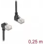 Kabel sieciowy DeLOCK RJ45 Cat.6A S/FTP cienki 90° 0,25 m czarny
