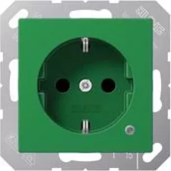 Jung gniazdo wtykowe SCHUKO 16 A 250 V z ochroną dotykową A 1520 BF KO GN (A1520BFKOGN)