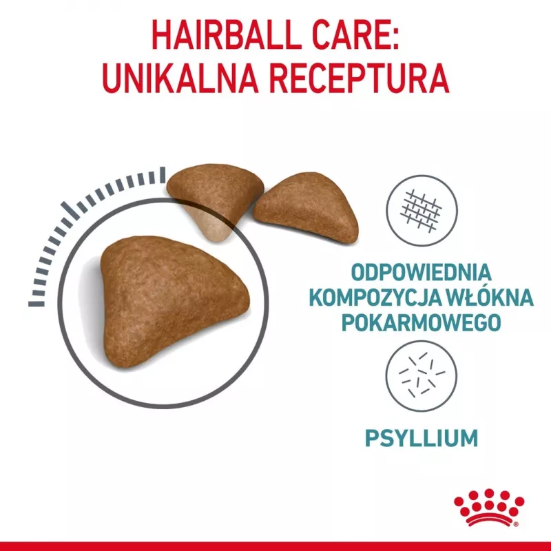 Sucha karma dla kota Royal Canin Hairball Care Adult 2 kg — kurczak, 34% białka, 15% tłuszczu