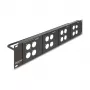 DeLOCK 88195 Panel krosowy 19-calowy typu D z 4 płytami, 16 portów, 2U, czarny