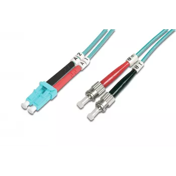 DIGITUS Professional - Patch-Kabel - LC Multi-Mode (M) - ST multi-mode (M) - 1,0m - Glasfaser - 50/125 Mikrometer - OM3 - halogenfrei, mit Knickschutz