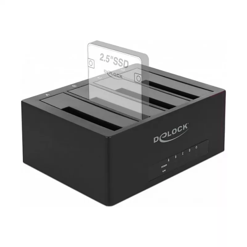 DeLOCK USB Type-C Docking Station for 4 x SATA HDD / SSD - HDD-Dockingstation Schächte: 4 - 2.5 / 3.5 gemeinsam genutzt (6,4 cm/8,9 cm gemeinsam genut