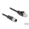 Kabel sieciowy DeLOCK M12 A-kodowany 8-stykowy męski do RJ45 męski Cat5e 5 m Czarny