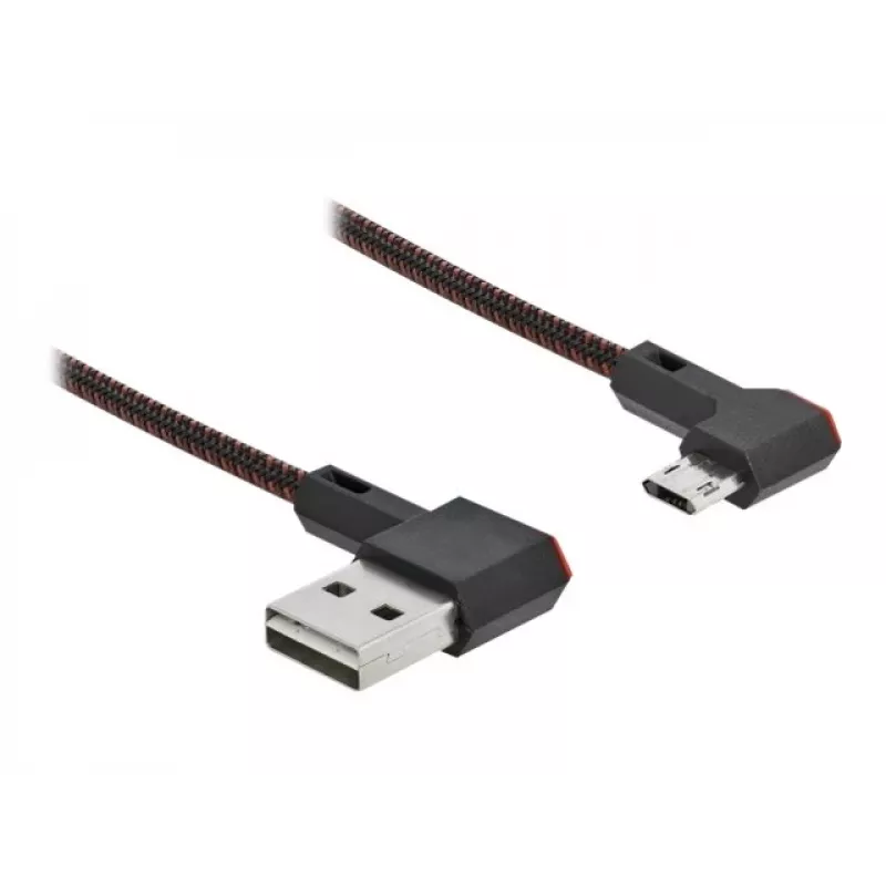 Kabel USB DeLOCK EASY-USB 2.0 Type-A męski do Micro-B męski kątowy 0,2 m czarny