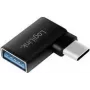 Logilink - Adapter USB - USB-C (M) kątowy na USB (Ż) - USB 3.2 Gen 1 - 5 V - 3 A - Czarny (AU0055)