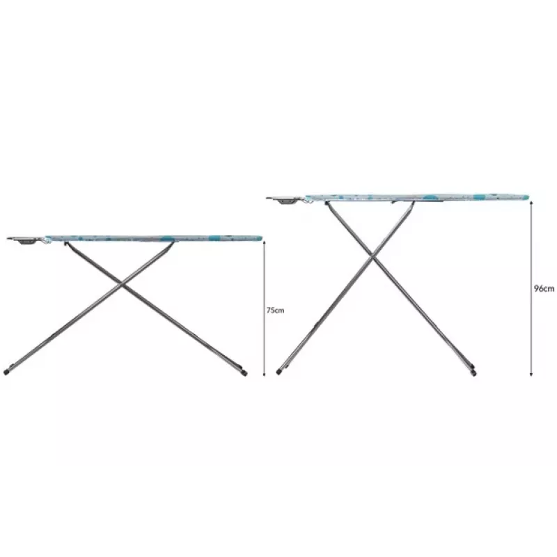 Deska do prasowania pełnowymiarowa Vileda — pełnowymiarowa nogi ze stali nierdzewnej powierzchnia 1200×380 mm wysokość 75–96 cm składana uchwyt na żelazko