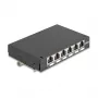 Patch panel DELOCK Mini Desktop RJ45 6-port Cat.6A ekranowany, metalowy, czarny, 80×22×125 mm