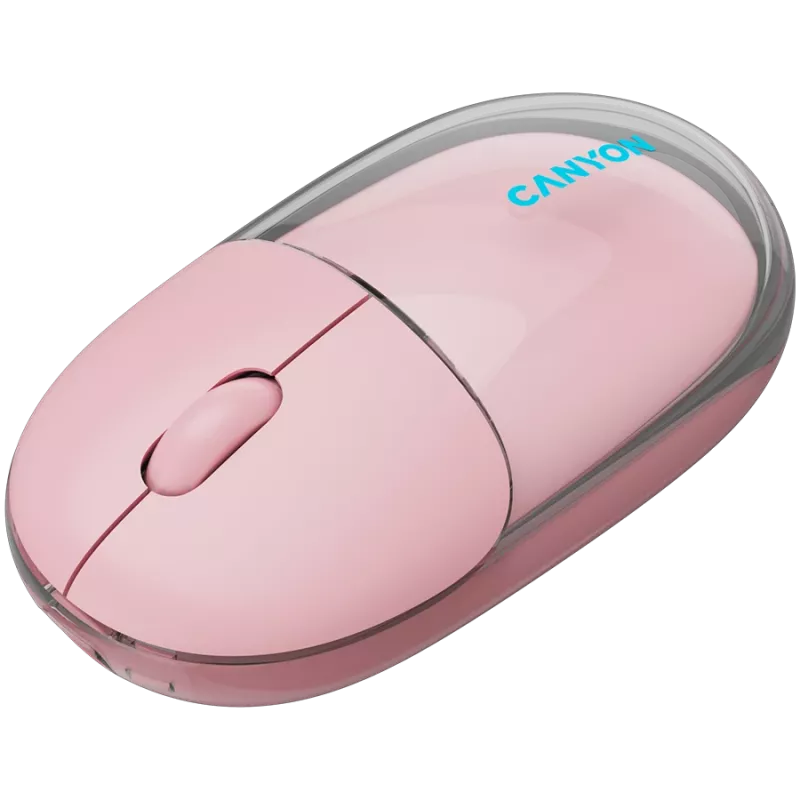 Mysz CANYON OnClick 24 BT/ Bezprzewodowa Przezroczysta/Różowa
