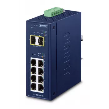 Przełącznik zarządzalny PLANET IP30 przemysłowy L2/L4 8-portowy Gigabit Ethernet 10/100/1000