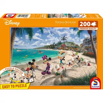 Thomas Kinkade Studios: Disney - Mickey i Minnie na Florydzie, Puzzle 200 elementów