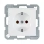 Gniazdko typu F berker 47438989, białe, obudowa z duroplastu, 250V 16A, IP20, głębokość 32mm