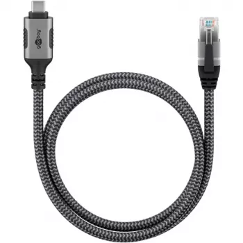 Kabel Goobay 70755 USB-C na RJ45 Ethernet CAT 6 dla stabilnego przewodowego połączenia internetowego z routerem/modemem/przełącznikiem sieciowym/Zastępuje adapter USB na RJ45 / 1