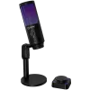 LORGAR SMP40, Mikrofon RGB z zewnętrznym przyciskiem wyciszenia i metalowym statywem, Czarny