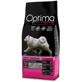 Sucha karma dla psa Optimanova Puppy Sensitive Salmon & Potato 2 kg — formuła dla szczeniąt wspomagająca wrażliwe trawienie