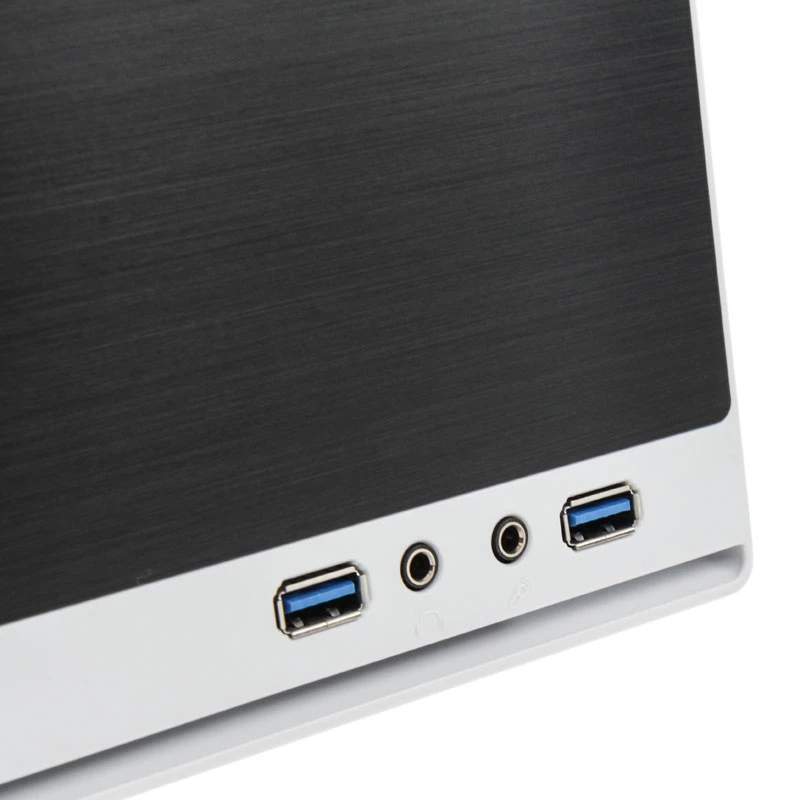 SilverStone SUGO SG13 - Desktop - Mini-DTX - bez zasilacza (AT / PS/2) - Czarny, Biały - USB/Audio (SST-SG13WB-Q)