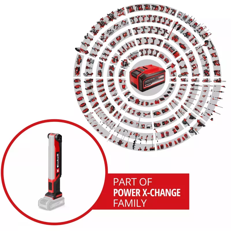Lampa akumulatorowa Power X-Change TE-CL 18/1000 S Li - Solo, 18 V, LED, czerwona, bez akumulatora i ładowarki