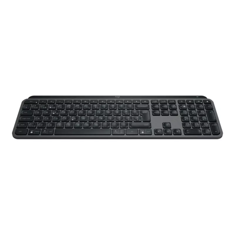 Bezprzewodowa klawiatura pełnowymiarowa Logitech Master MX Keys S — Grafit, Bluetooth i 2,4 GHz (Nano), ładowanie USB-C, podświetlenie, QWERTY US International
