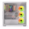Obudowa PC KRUX Exo RGB biały — wieża ATX, stal, 2x3.5 cala + 2x2.5 cala zatoki, USB-C, RGB