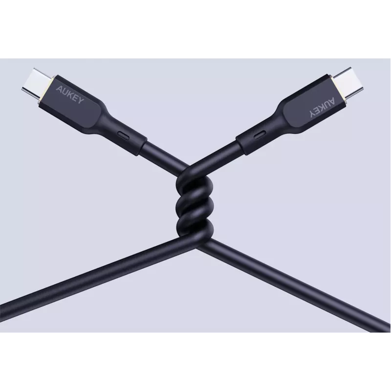 AUKEY CB-SCC241 USB-C Power Delivery PD 240W 5A 20V 1m Nylon Czarny - D