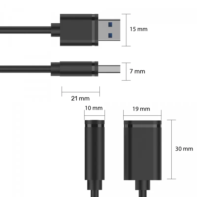 Kabel USB UNITEK Y-C447GBK 0,5 m USB 2.0 czarny