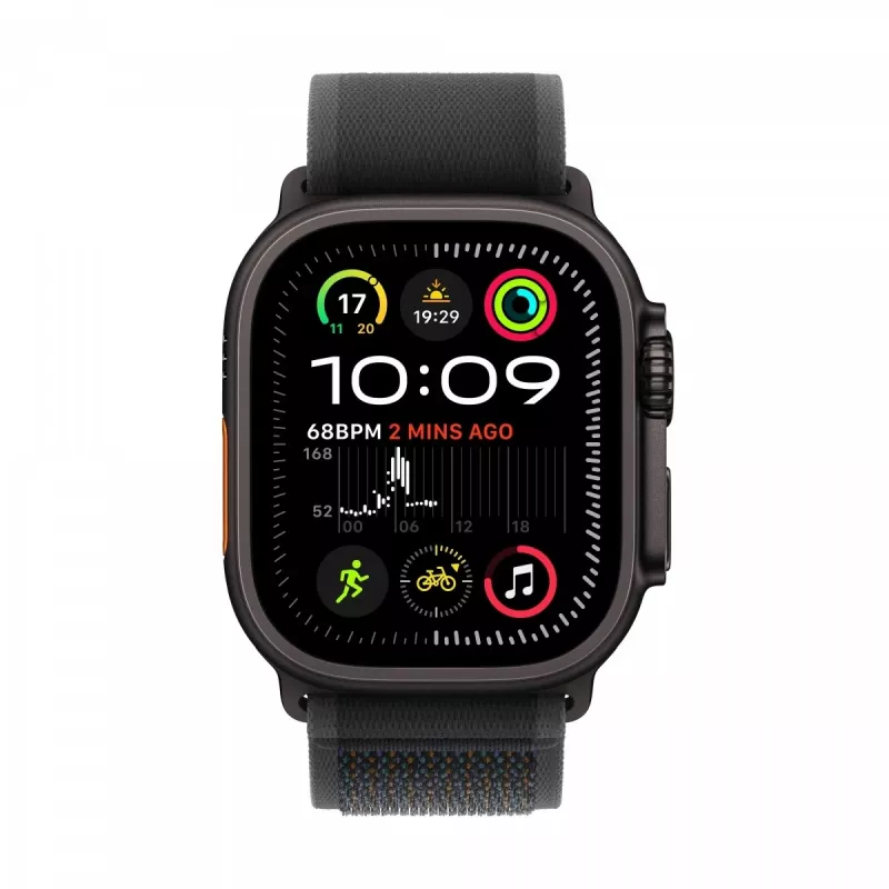 Zegarek Ultra 2 GPS + Cellular 49 mm czarna tytanowa koperta z czarnym paskiem Trail Loop – S/M