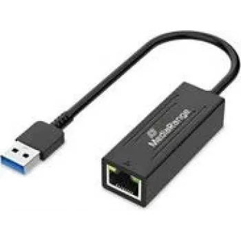 Adapter Ethernet USB-A MediaRange MRCS238 z portem RJ45, 10/100/1000 Mbps, 20 cm, czarny