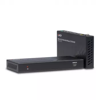 Lindy 150m Cat.6 HDMI 4K60, IR i RS-232 HDBaseT Extender, 3840 x 2160 pikseli, nadajnik i odbiornik AV, 150 m, przewodowy, czarny, HDCP