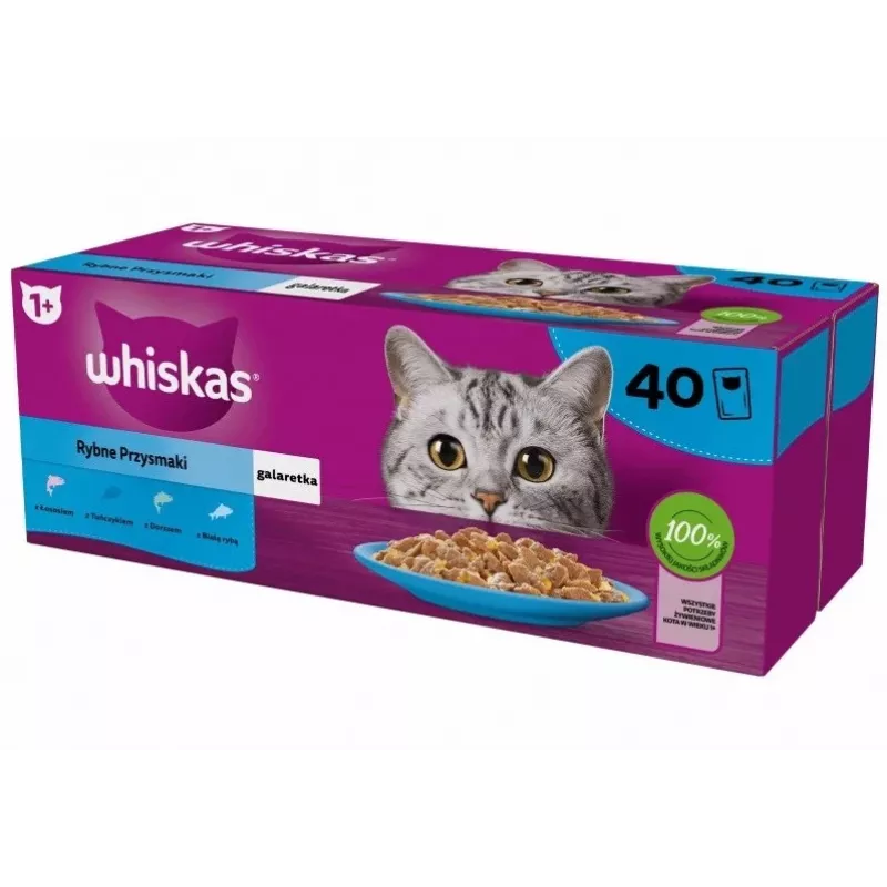WHISKAS Fish Favourites in jelly - mokra karma dla kota - 40x85 g