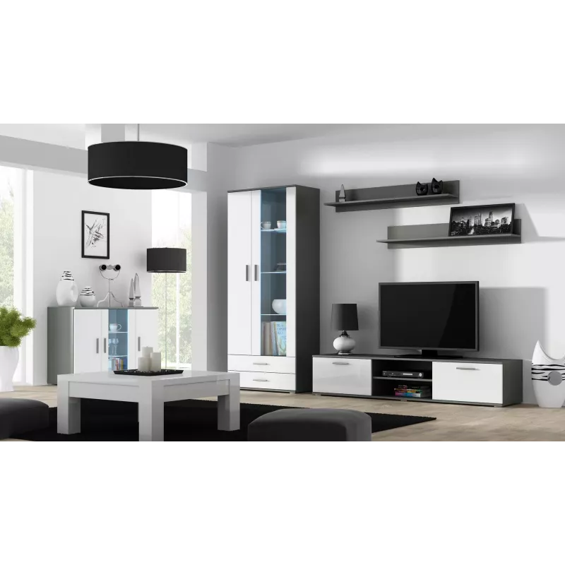 Cama stojak TV SOHO 180 szary/biały połysk