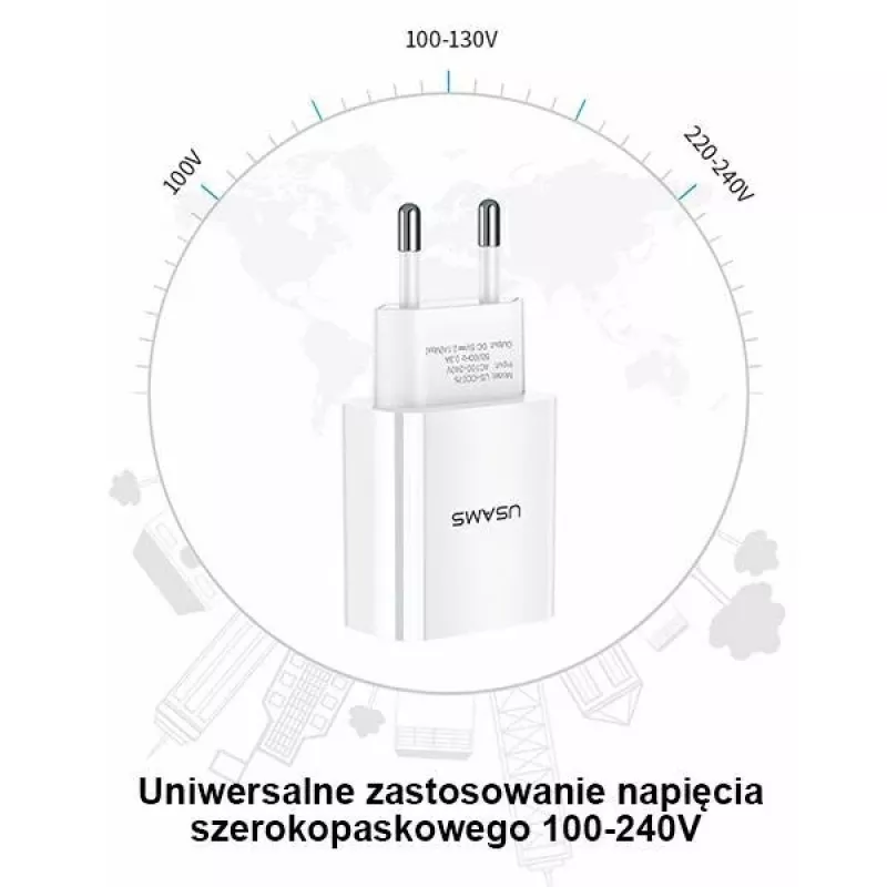 Ładowarka usams T18 pojedyncze USB 2.1A tylko głowica