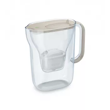 Dzbanek filtrujący wodę BRITA Style Essential, zbiornik 2,4 L (1,4 L przefiltrowanej), MAXTRA, pokrywa z klapką, piaskowy
