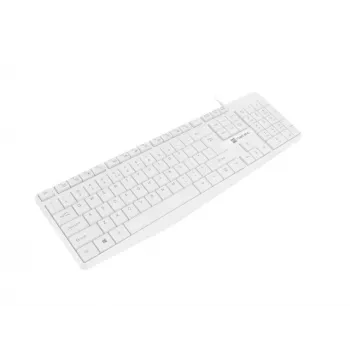 Przewodowa klawiatura pełnowymiarowa NATEC NAUTILUS NKL-1951, 105 klawiszy, US International QWERTY, biała, USB, 1.8 m