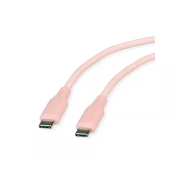 Kabel ROLINE USB 2.0 C-C ST/ST silikonowy 60 W 1 m różowy – Kabel – Cyfrowy/Dane (11.02.9122)