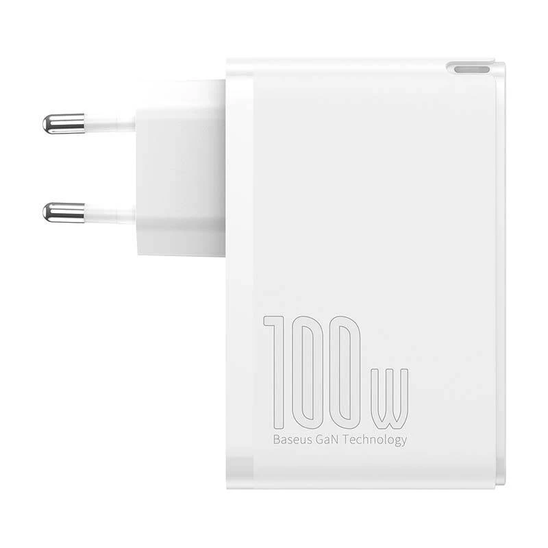 Travel Charger Baseus GaN2 Pro Quick 2x USB + 2x USB-C, 100W, EU (Biały)