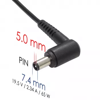 Zasilacz do laptopa Akyga AK-ND-05 19,5 V / 3,34 A, 65 W, wtyk 7,4 x 5,0 mm z pinem, do Dell