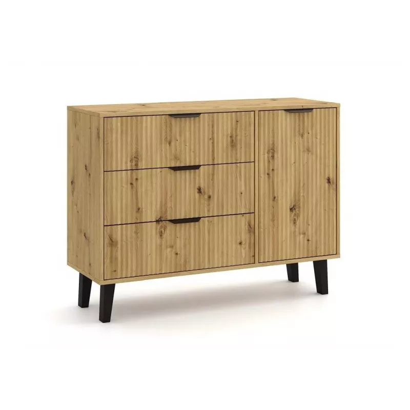 SCANDI 1D3S cienki dąb ARTISAN komoda