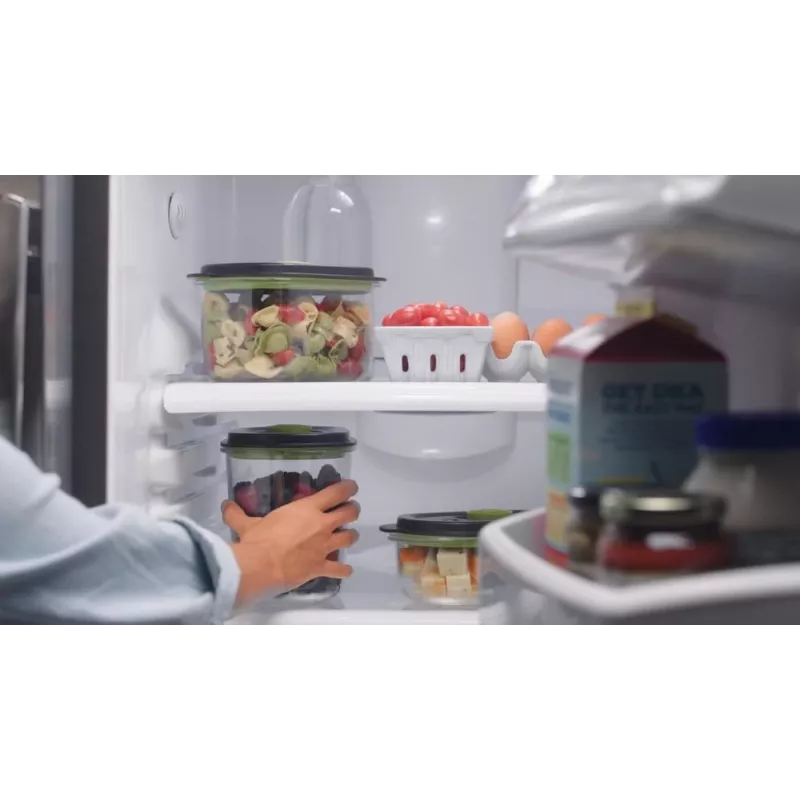 Pojemnik do przechowywania żywności FoodSaver FFC023X 1,8 l owalny Tritan, czarny transparentny, pompka próżniowa, można myć w zmywarce
