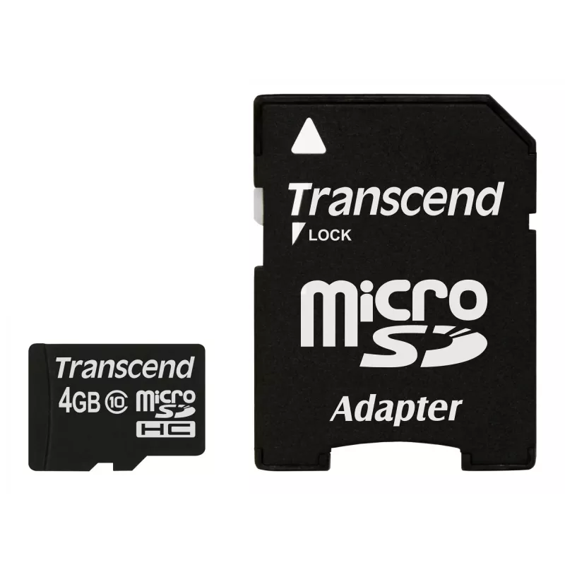 Pamięć Flash Transcend 4 GB MicroSDHC Klasa 10 z adapterem