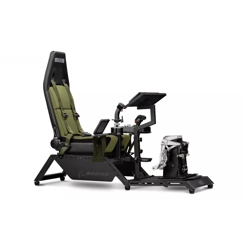 Fotel kokpitowy next level racing symulator lotu Boeing Military 396055 — dedykowany fotel do symulacji lotu kompatybilny z wolantami i pedałami