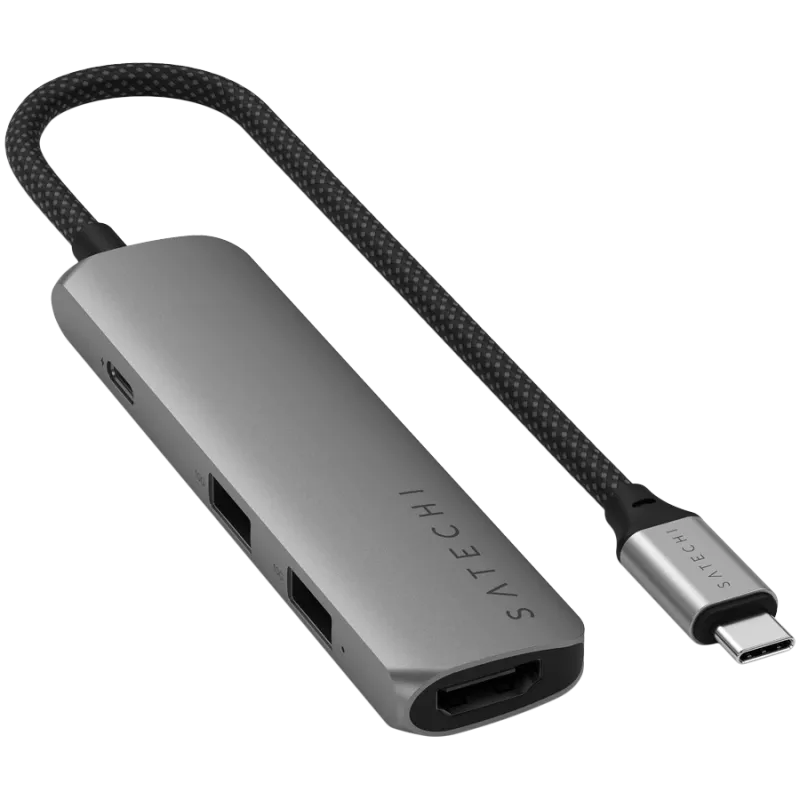 Satechi ST-P4SM koncentrator interfejsów USB Type-C 10000 Mbit/s Szary