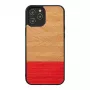 Etui ochronne man and wood na iPhone 12 Pro Max — jodełkowy wzór azalia czarna