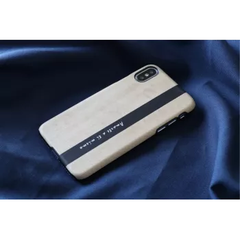 Etui na smartfona man and wood do iPhone X/XS — czarna skóra