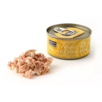 Mokra karma dla kota FISH4DOGS Filet z tuńczyka z serem w saszetce 70 g – smak rybny, 83% wilgotności, 14% białka