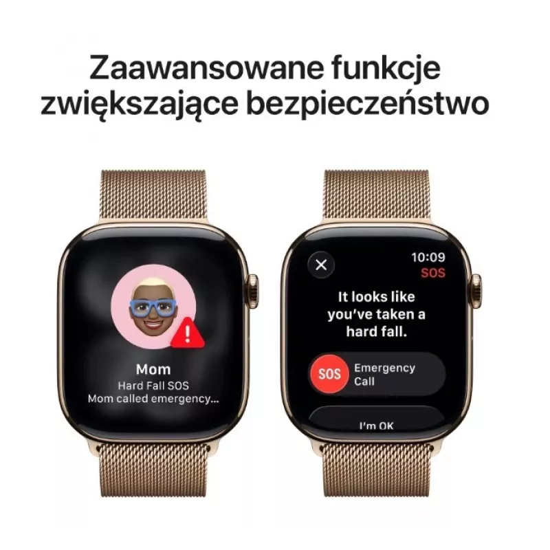 Apple Watch GPS + Cellular 46mm Złota koperta tytanowa Złota bransoleta Milanese S/M
