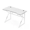 Biurko gamingowe huzaro Hero 1.6 biały — prosty blat MDF/węglowy 1200×600 mm, metalowa rama, wysokość 750 mm