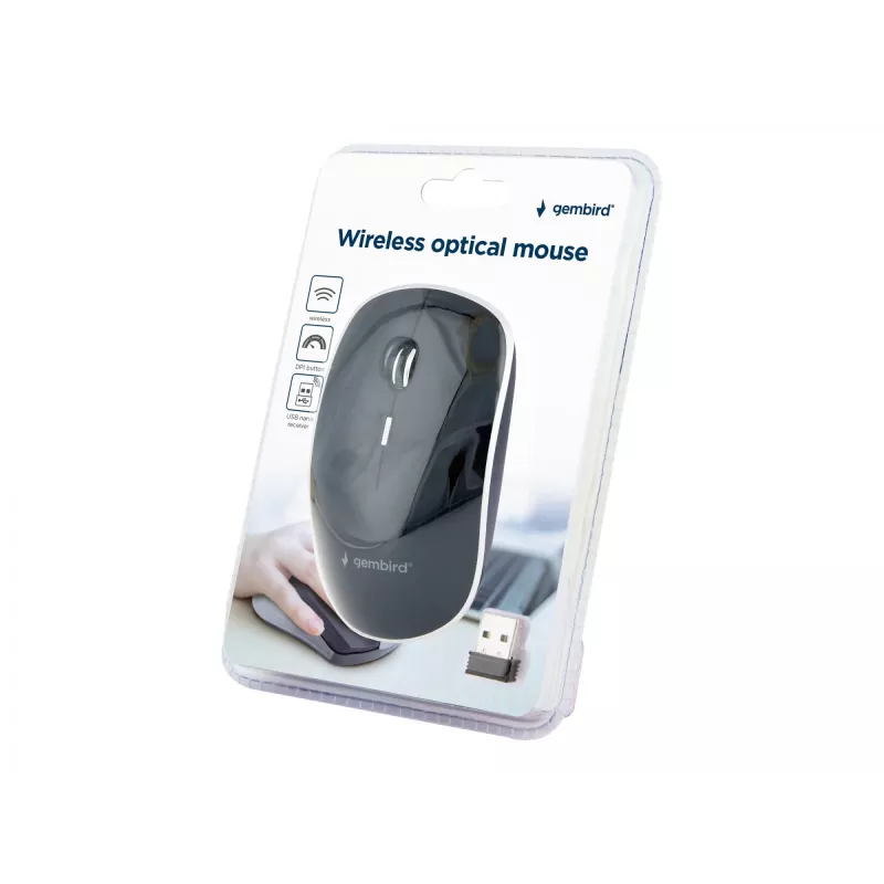 MYSZ USB OPTYCZNA BEZPRZEWODOWA CZARNA/CICHA MUSW-4BS-01 GEMBIRD