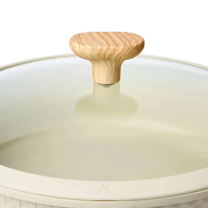 Płaski garnek D28cm 4.1L/beżowy