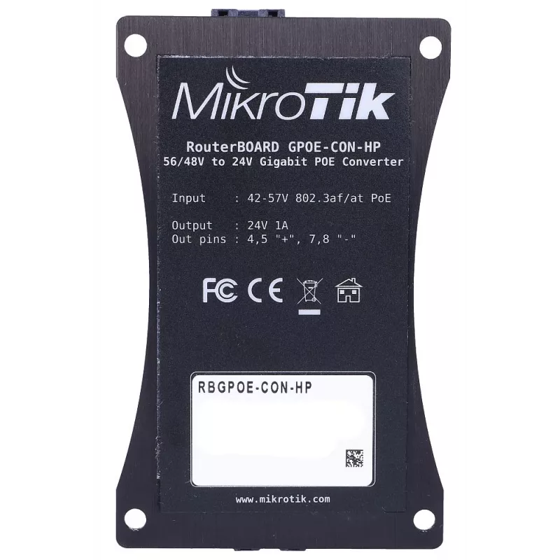 Mikrotik RBGPOE-CON-HP Adapter PoE Gigabit Ethernet 24 V