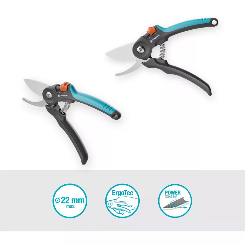 Sekator GARDENA PremiumCut 12241-20 bypass, szary/turkusowy